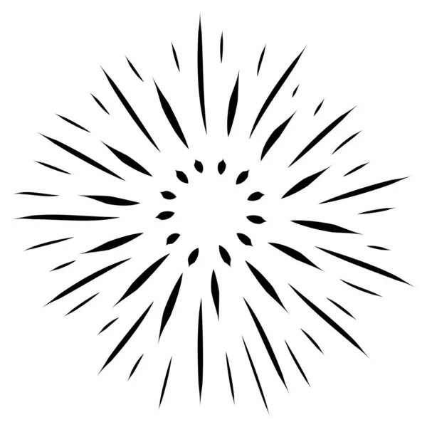 Doodle Sunburst Рука Створювала Феєрверки Ілюстрації Проектних Елементів Приклад Вектора — стоковий вектор