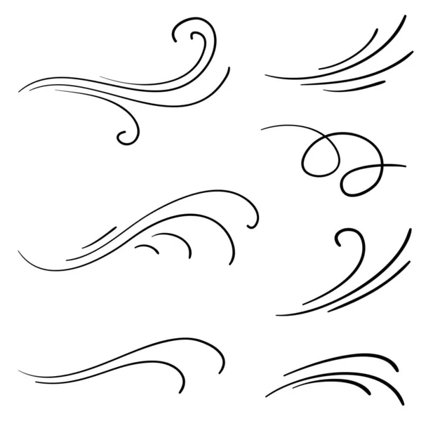 Doodle Wind Illustratie Vector Handrawn Stijl — Stockvector