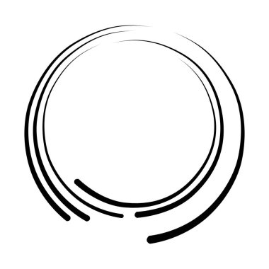 El çizimi yuvarlak şekil. Spiral Vektör İllüstrasyonu. Tasarım elemanları. Soyut geometrik şekiller. Resim için çizgili kenar çerçeveleri