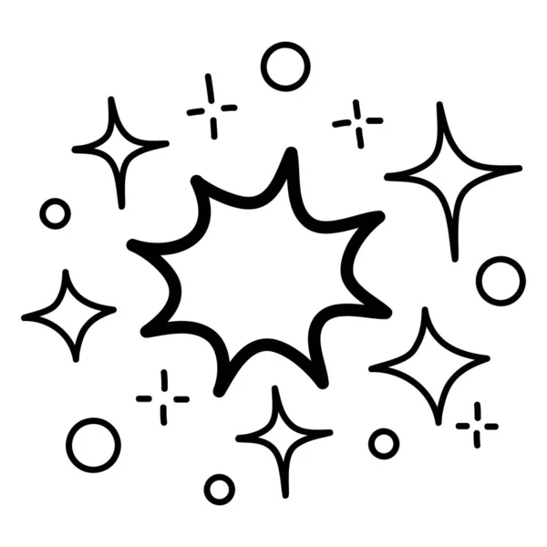 Doodle Conjunto Estrellas Vectoriales Brillan Icono Icono Superficie Limpia Estrellas — Vector de stock