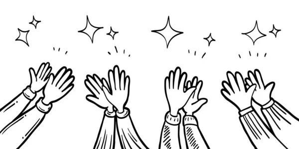 Applause Hand Draw Vector Illustration — Stock Vector