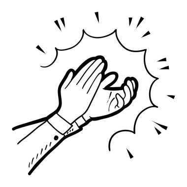 Alkışlar el çizimi. Vektör illüstrasyonu.