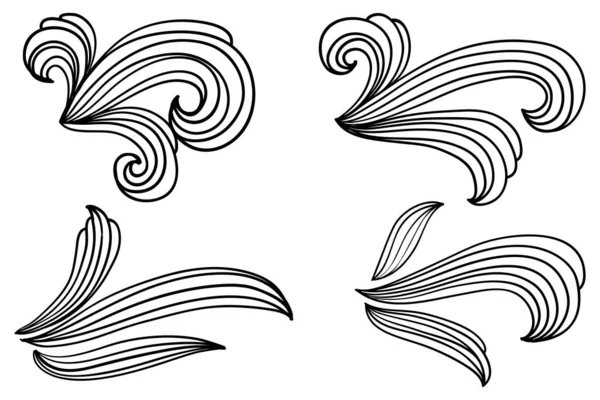 Каракулі Вітрова Ілюстрація Векторний Стиль Ручної Роботи — стоковий вектор