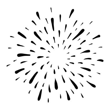 Yıldız patlaması, güneş patlaması elementi. Vektör illüstrasyonu