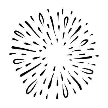 Yıldız patlaması, güneş patlaması elementi. Vektör illüstrasyonu