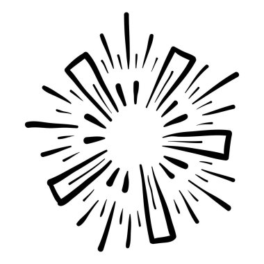 Yıldız patlaması, güneş patlaması elementi. Vektör illüstrasyonu