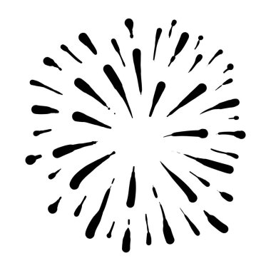 Yıldız patlaması, güneş patlaması elementi. Vektör illüstrasyonu