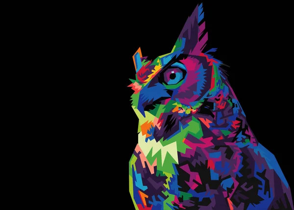 Colorful Owl Illustration Vector Pop Art — Stockvector