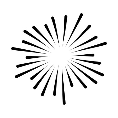 Yıldız patlaması, güneş patlaması elementi. Vektör illüstrasyonu