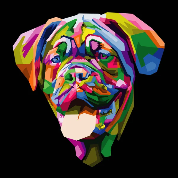 Bunter Hundekopf Mit Coolem Pop Art Hintergrund — Stockvektor