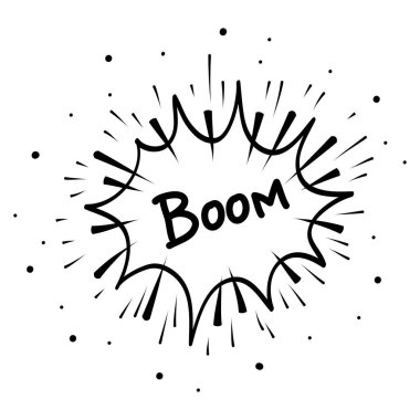 Komik bir patlama kroki çizimi