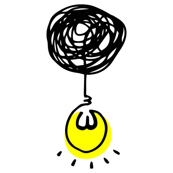 Vector Light Bulb Icons Concept Idea Original Sign Creativity Doodle — Stock Vector