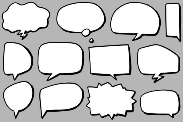 Hand Drawn Set Speech Bubbles Isolated Doodle Set Element Vector — Stock Vector