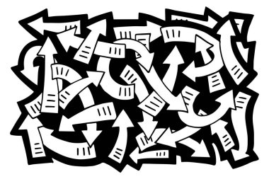 Elle çizilmiş oklar. Vektör karalama tasarım elementleri. İş bilgileri, afişler, web ve konsept tasarımı için beyaz arkaplan üzerine resim..