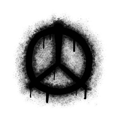 Barışın sembolünü beyaza siyaha boyayın. Yıldız sembolü. Beyaz bir arka planda izole edilmiş. vektör illüstrasyonu
