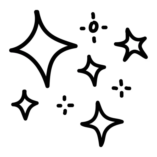 Doodle Conjunto Estrellas Vectoriales Brillan Icono Icono Superficie Limpia Estrellas — Archivo Imágenes Vectoriales