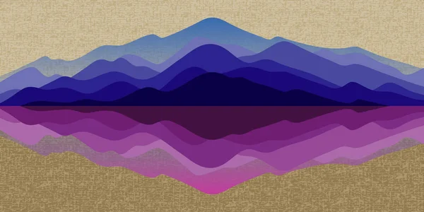 Japanischer Hintergrund Mit Linienwellenmustervektor Abstrakte Vorlage Mit Geometrischem Muster Gebirgsgestaltung — Stockvektor