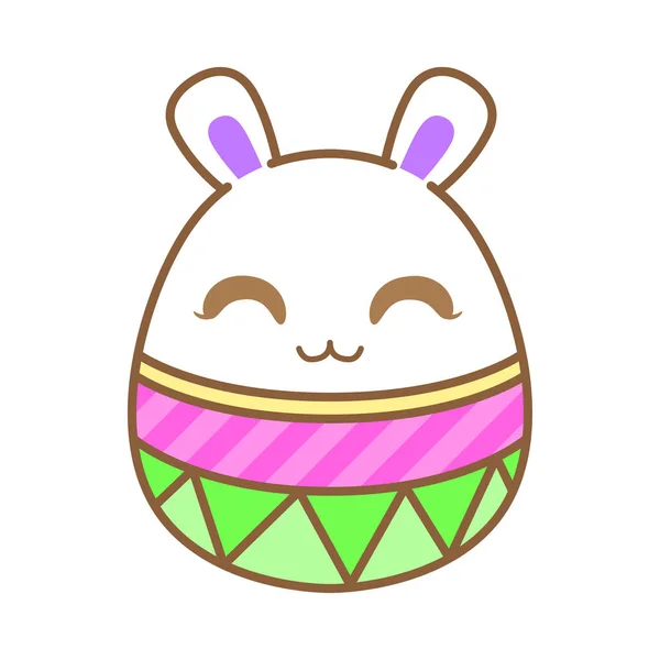 クワイウサギの卵 ウサギのイースターエッグ ベクトルイラスト かわいい漫画のキャラクター — ストックベクタ