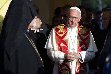 Ermenistan. Erivan. 25 Haziran 2016 Papa Francis Ermenistan 'ı ziyaret etti.