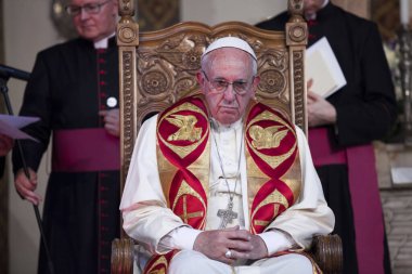 Ermenistan. Erivan. 25 Haziran 2016. Papa Francis Ermenistan 'ı ziyaret etti