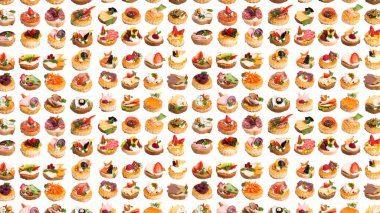 Beyaz arka planda bir sürü farklı kanepe