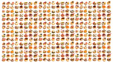 Beyaz arka planda bir sürü farklı kanepe