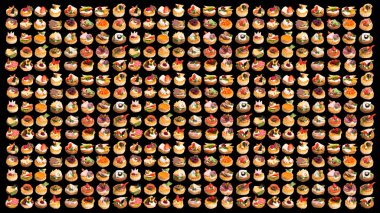 Beyaz arka planda bir sürü farklı kanepe