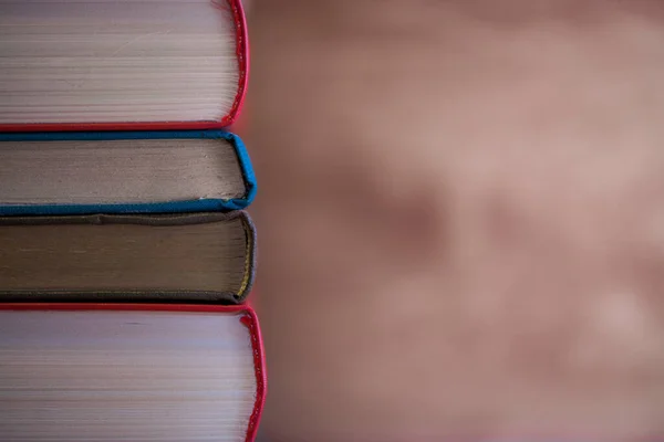 Open Book Old Books Background Wooden Table Education Concept — Stockfoto