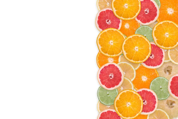 Sliced Citrus Slices Isolated White Background — Fotografia de Stock