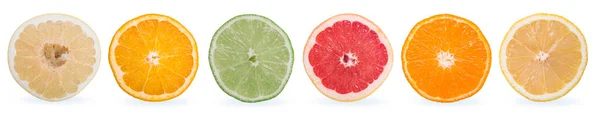 Conjunto Diferentes Frutas Aisladas Sobre Fondo Blanco — Foto de Stock