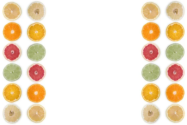 Citrus Slices Sliced White Background — Fotografia de Stock