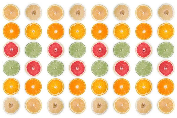 Citrus Slices Sliced White Background — Foto Stock
