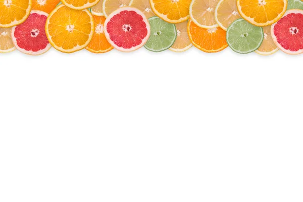 Citrus Slices Sliced White Background — Photo