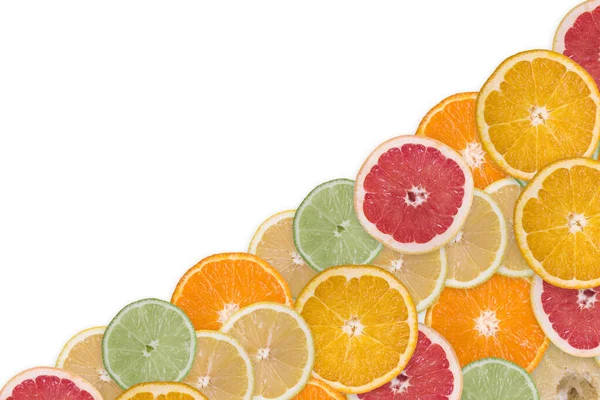 Citrus Slices Sliced White Background — Fotografia de Stock