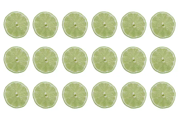 Lime Slices Isolated White Background — Stock Photo, Image