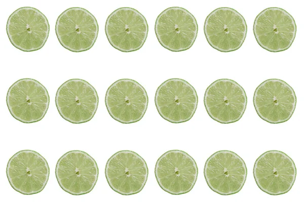 Lime Slices Isolated White Background — Stock Photo, Image