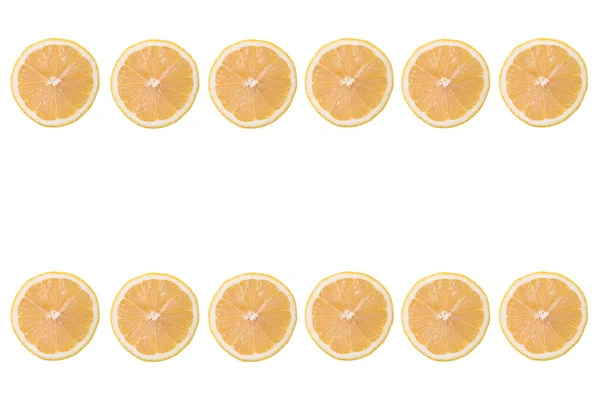 Beyaz Arkaplanda Izole Edilmiş Limon Dilimleri — Stok fotoğraf