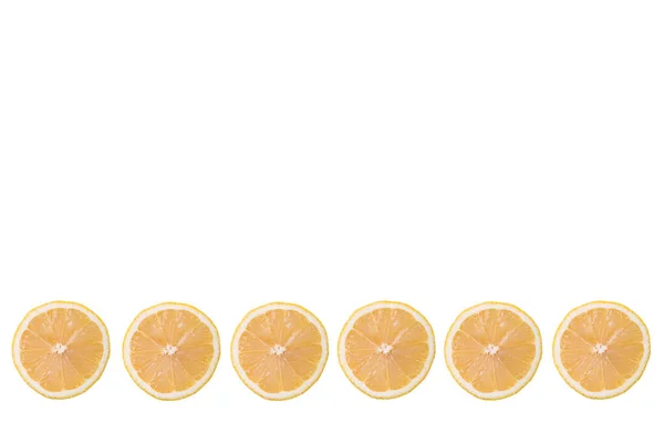 Beyaz Arka Planda Izole Edilmiş Limon Dilimleri — Stok fotoğraf