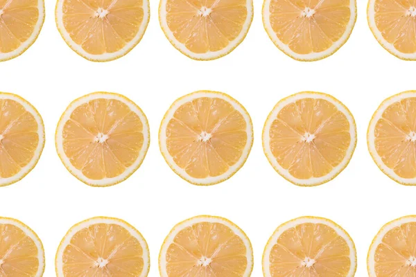 Лимонные Ломтики Бесшовный Узор Свежие Цитрусовые — стоковое фото