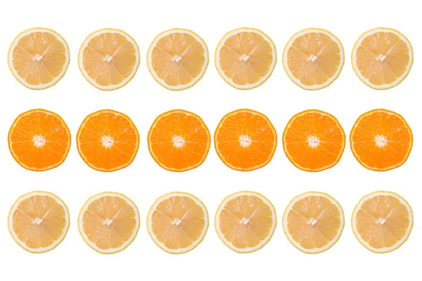 Slices Orange Citrus Fruits Isolated White Background — Stockfoto