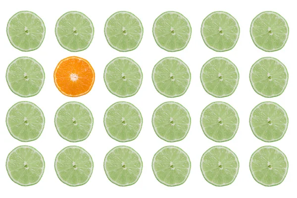 Group Fresh Green Limes Isolated White Background — Foto de Stock