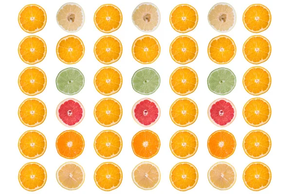 Friss Citrusfélék Izolált Fehér Alapon — Stock Fotó