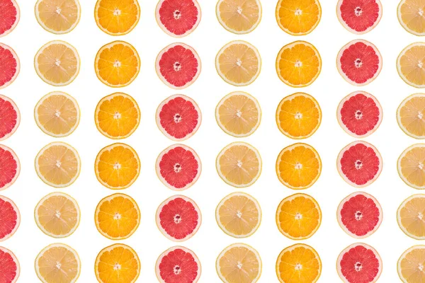 Fresh Slices Citrus Fruits Background — Stock Photo, Image