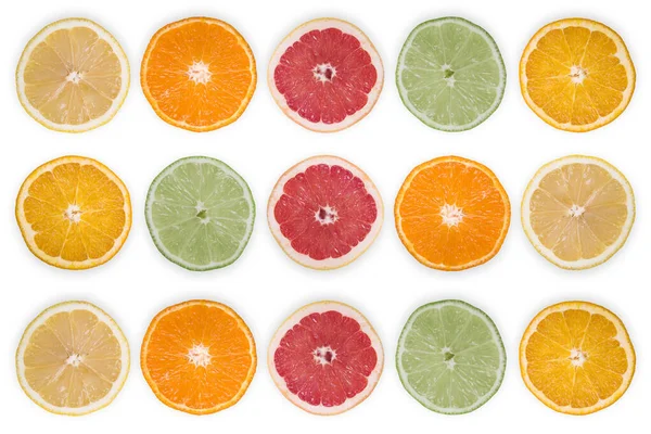 Färska Citrusfrukter Isolerade Vit Bakgrund — Stockfoto
