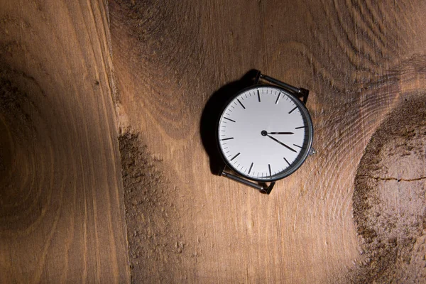 Old Clock Wooden Background — Stock Photo, Image