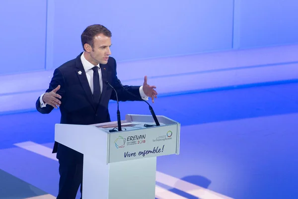 Emmanuel Macron Summit French Speaking Countries Yerevan Armenia October11 2018 — Stockfoto