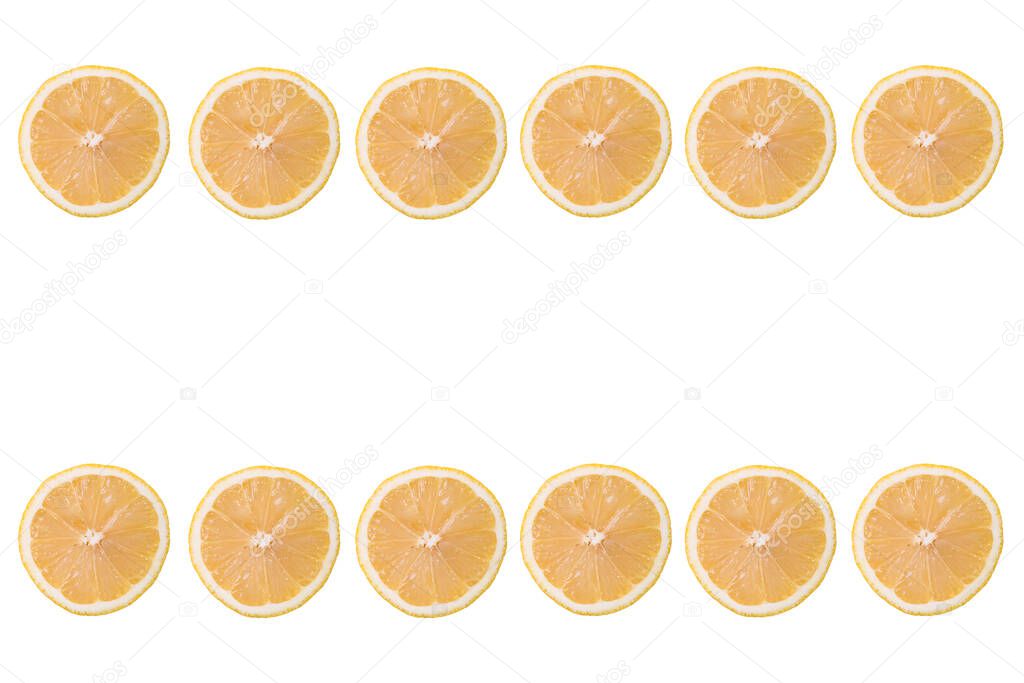 lemon slices isolated on white background