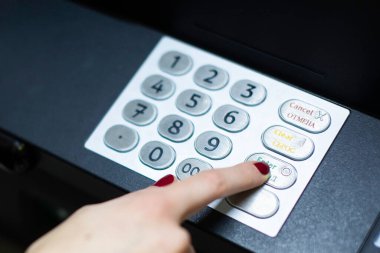 Closeup shot of electronic equipment for money in a bank
