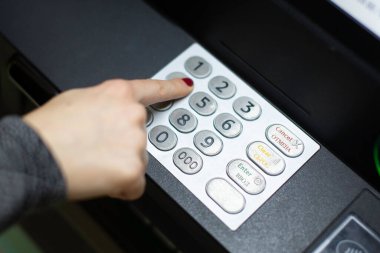 Closeup shot of electronic equipment for money in a bank