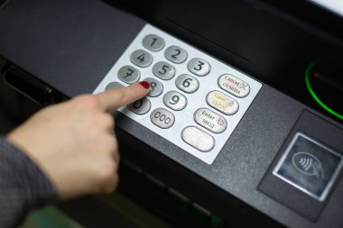 Closeup shot of electronic equipment for money in a bank